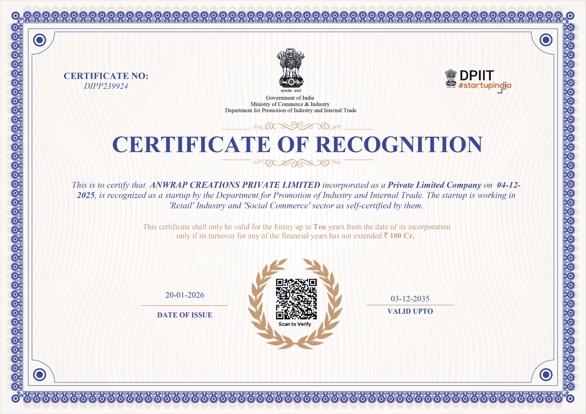 Startup India DPIIT Certificate